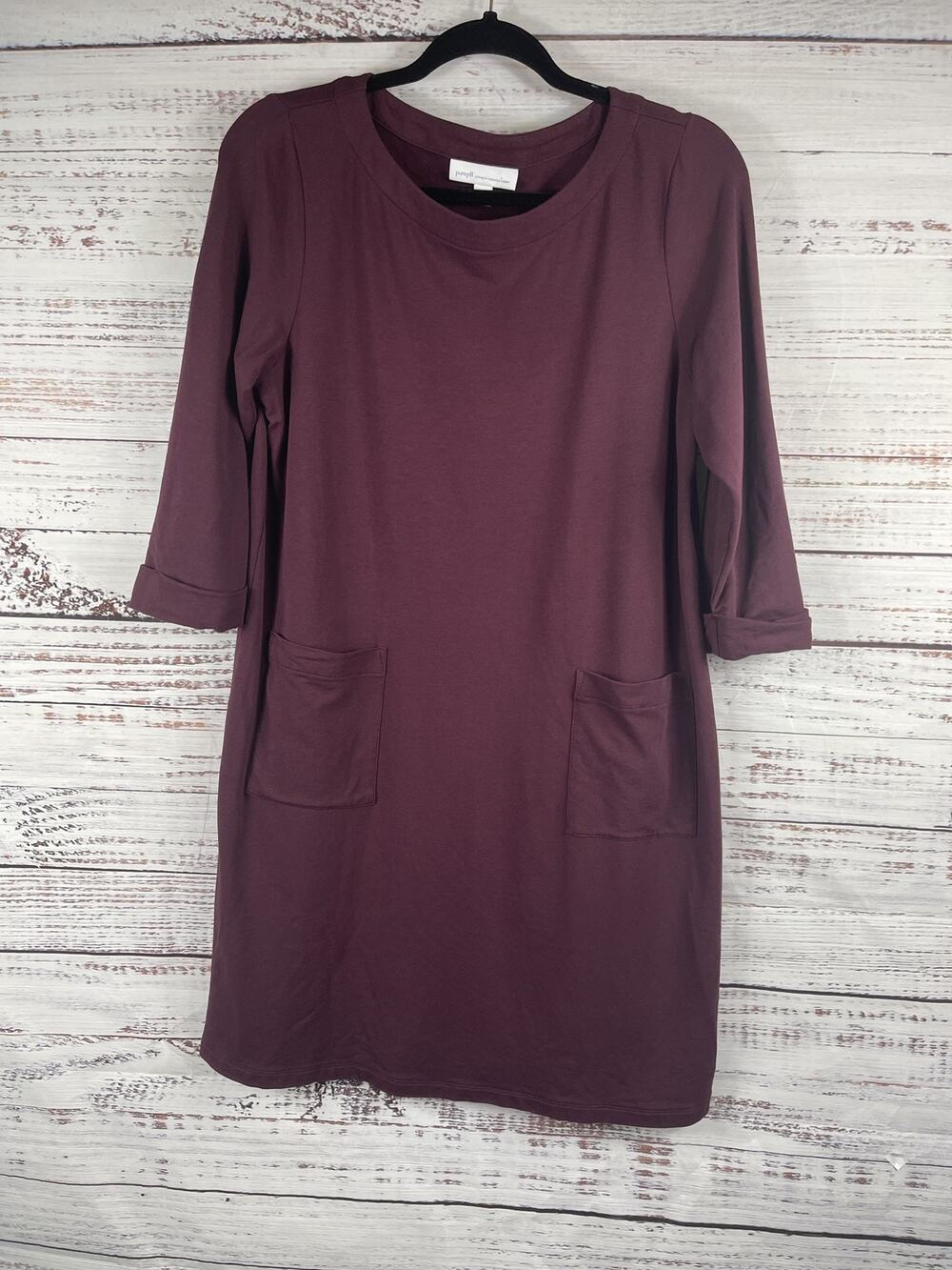 Pure Jill Affinity French Terry Dress Women's Medium Petite Pocket Pullover